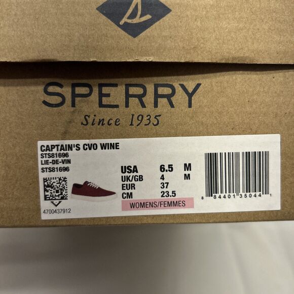 Sperry Captains CVO Vine/Maroon Canvas Women Sz 6.5 New in Box - Picture 8 of 8